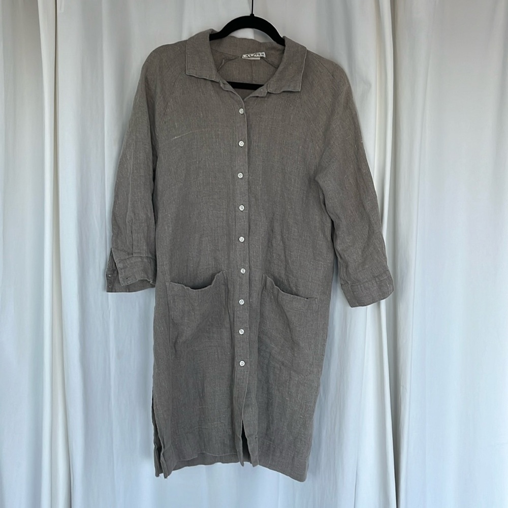 Beaton Linen Raglan Coat Dress Size Small